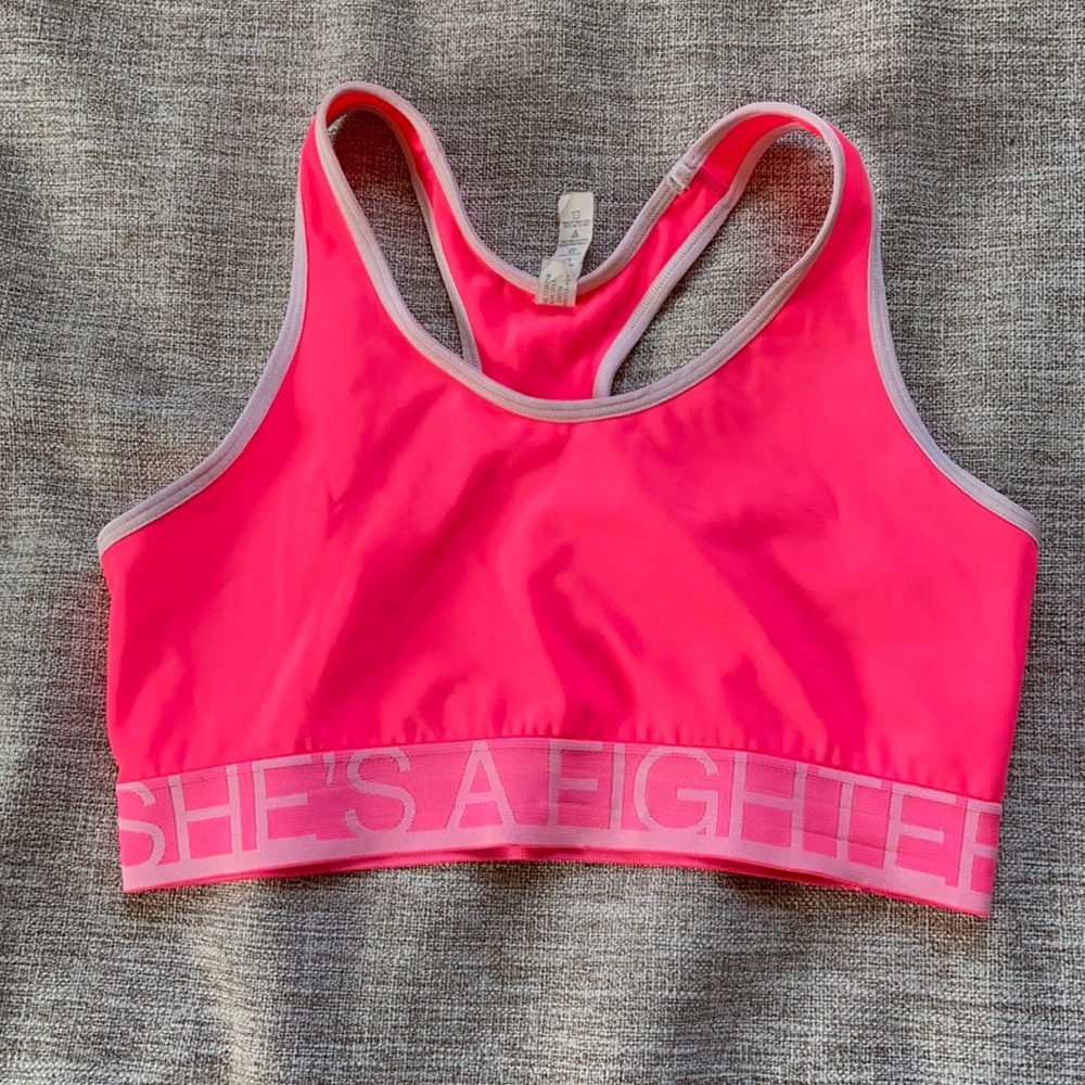 Under Armour Sports Bra - Neon Pink Breast Cancer